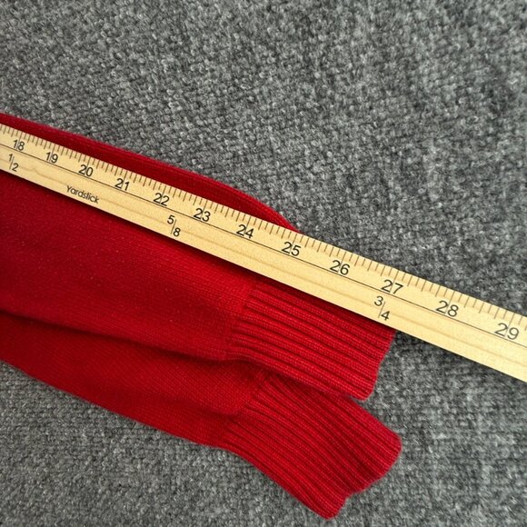 Ralph Lauren Polo Jeans Medium Red Knit Turtleneck Women Flag Sweater USA Logo - Picture 14 of 14